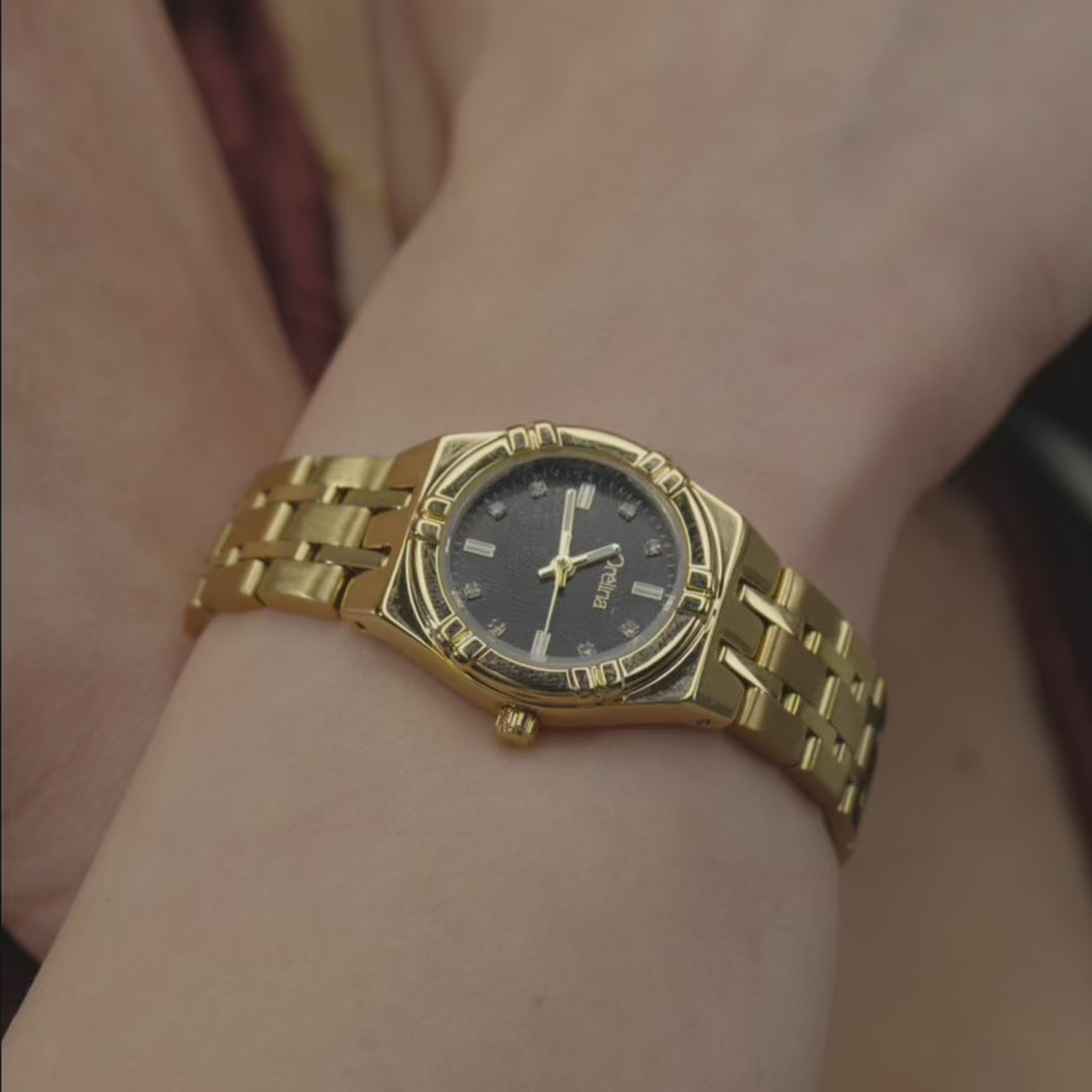 Elara Watch - Gold Noir